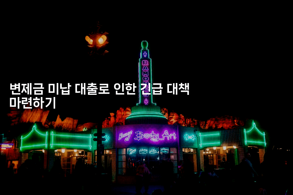 변제금 미납 대출로 인한 긴급 대책 마련하기