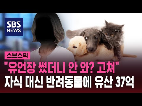 "자식은 아파도 안 와"…반려동물에 37억 유산 남긴 할머니 / SBS / 스브스픽