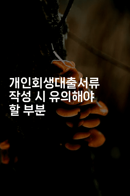 개인회생대출서류 작성 시 유의해야 할 부분-레어라이프