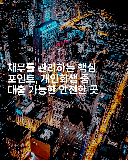 채무를 관리하는 핵심 포인트, 개인회생 중 대출 가능한 안전한 곳-레어라이프